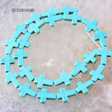 Green Howlite Cross Beads Pendant 25Pcs/Lot