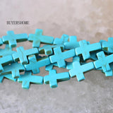 Green Howlite Cross Beads Pendant 25Pcs/Lot