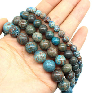 Blue-vein Stone Agate Beads DIY Earrings Rings Necklace Charms