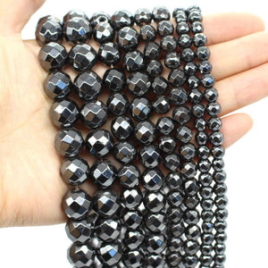 Faceted Hematite Magnetic Stone Beads for Jewelry Making