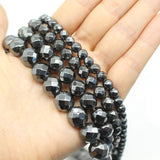 Faceted Hematite Magnetic Stone Beads for Jewelry Making