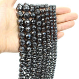Faceted Hematite Magnetic Stone Beads for Jewelry Making