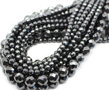 Faceted Hematite Magnetic Stone Beads for Jewelry Making