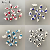 8x18mm Evil Eye Shell Beads Flat Spacer Beads for Jewelry