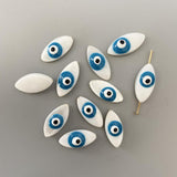 8x18mm Evil Eye Shell Beads Flat Spacer Beads for Jewelry