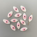 8x18mm Evil Eye Shell Beads Flat Spacer Beads for Jewelry