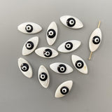 8x18mm Evil Eye Shell Beads Flat Spacer Beads for Jewelry
