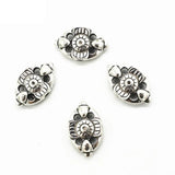 10 PCS Antique Silver Plated Oval Flowers Spacer Beads for DIY Jewelry Making