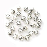 20 Antique Silver Heart Spacer Beads Charms 8x8mm