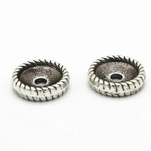 100 PCS Antique Silver Round Flat Beads DIY Spacer Beads
