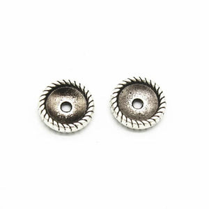 100 PCS Antique Silver Round Flat Beads DIY Spacer Beads