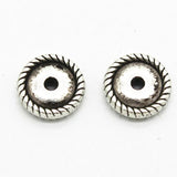 100 PCS Antique Silver Round Flat Beads DIY Spacer Beads