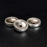 100 PCS Antique Silver Round Flat Beads DIY Spacer Beads
