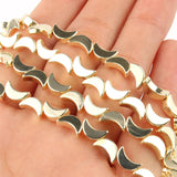 Moon Shape Gold-Plated Hematite Beads 15''