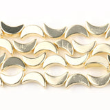 Moon Shape Gold-Plated Hematite Beads 15''