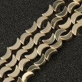 Moon Shape Gold-Plated Hematite Beads 15''