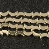 Moon Shape Gold-Plated Hematite Beads 15''