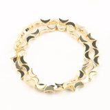 Moon Shape Gold-Plated Hematite Beads 15''