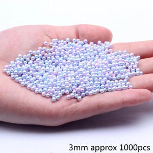 Round ABS Beads Wrinkle Rainbow Pearls for DIY Jewelry Making