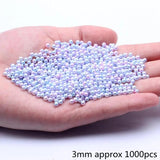 Round ABS Beads Wrinkle Rainbow Pearls for DIY Jewelry Making
