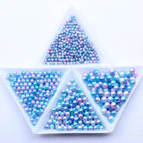 Round ABS Beads Wrinkle Rainbow Pearls for DIY Jewelry Making