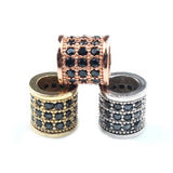 8mm Micro Pave Column Zirconia Spacer Beads For DIY Bracelets 3pcs/lot