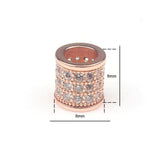 8mm Micro Pave Column Zirconia Spacer Beads For DIY Bracelets 3pcs/lot