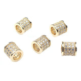 8mm Micro Pave Column Zirconia Spacer Beads For DIY Bracelets 3pcs/lot
