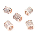 8mm Micro Pave Column Zirconia Spacer Beads For DIY Bracelets 3pcs/lot