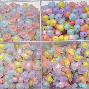 25pcs Mixed Acrylic Charm Bracelet DIY Accessories Findings