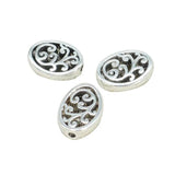 50 PCS Antique Silver Oval Spacer Beads DIY Jewelry Making