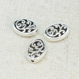 50 PCS Antique Silver Oval Spacer Beads DIY Jewelry Making