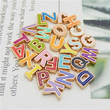 26PCS A-Z Enamel Letters Beads Colorful Alphabet Spacer Bead Bracelet Jewelry