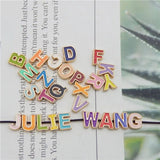26PCS A-Z Enamel Letters Beads Colorful Alphabet Spacer Bead Bracelet Jewelry