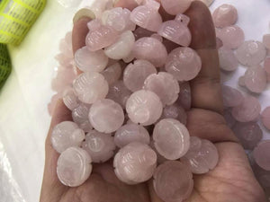 2pcs 16mm Rose Quartz Seedpods Flower Beads Wedding Pendants DIY Necklace