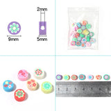 40Pcs 9mm Soft Pottery Beads Flower Mix Ceramics Spacer Clay DIY Jewelry Craft