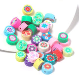 40Pcs 9mm Soft Pottery Beads Flower Mix Ceramics Spacer Clay DIY Jewelry Craft