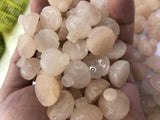 2pcs 16mm Pink Aventurines Seedpods Flower Beads