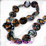 10PCS Butterfly Pint Shell Beads Round Printing Loose Natural Shell 20MM