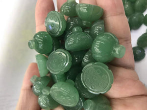 2pcs Green Aventurines Seedpods Flower Beads for Jewelry Making