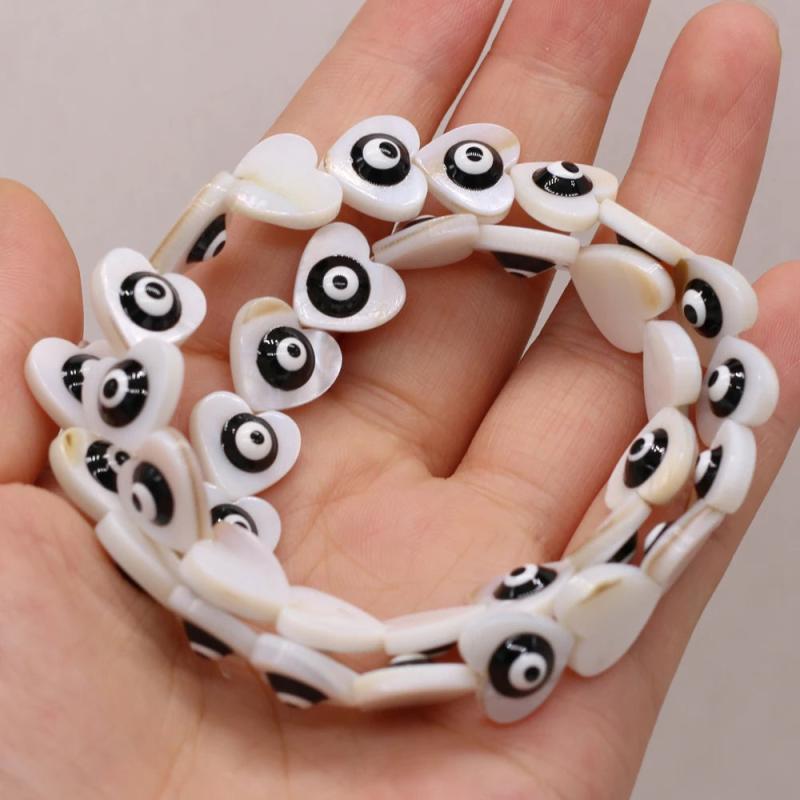 10mm Evil Eye Mother of Pearl Shell Beads for DIY Jewelry Making