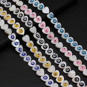 10mm Evil Eye Mother of Pearl Shell Beads for DIY Jewelry Making