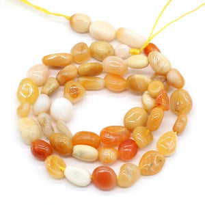 Natural Stone Beaded Golden Silk Jades Chalcedony Loose Spacer Beads