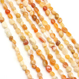 Natural Stone Beaded Golden Silk Jades Chalcedony Loose Spacer Beads