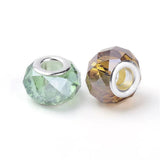 20PCS Multicolor Crystal Glass Rondelle Beads Charms Faceted Loose Spacer Bead