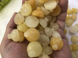 2pcs 16mm Yellow Jades Seedpods Flower Beads DIY Necklace Pendants