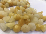 2pcs 16mm Yellow Jades Seedpods Flower Beads DIY Necklace Pendants