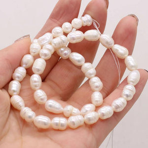 Freshwater Pearl Beads Rice Spaced Loose for Jewelry Making DIY