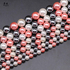 Shell Pearl Round Loose Beads 6-12mm Spacer Beads Jewelry Making DIY Bracelet
