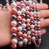Shell Pearl Round Loose Beads 6-12mm Spacer Beads Jewelry Making DIY Bracelet